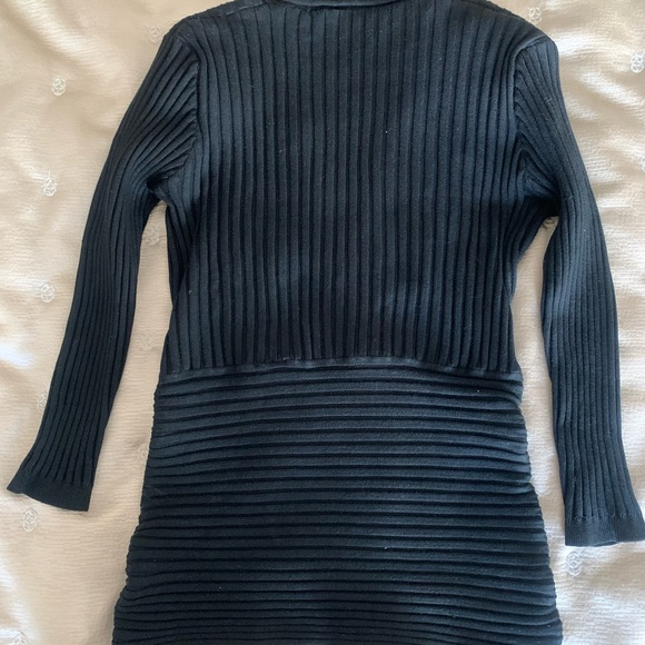 Black Wayne Rogers Vintage Surplice Sweater Sz M - Picture 3 of 7